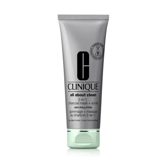 Clinique Other - CLINIQUE All About Clean 2-in-1 Charcoal Mask + Scrub 3.4oz Full Size Tube